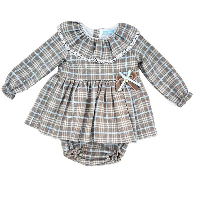 Girl's tartan dress with coulottes 3 and 12 months - 