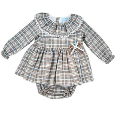 Vestitino bambina in tartan con coulotte 3 e 12 mesi - 