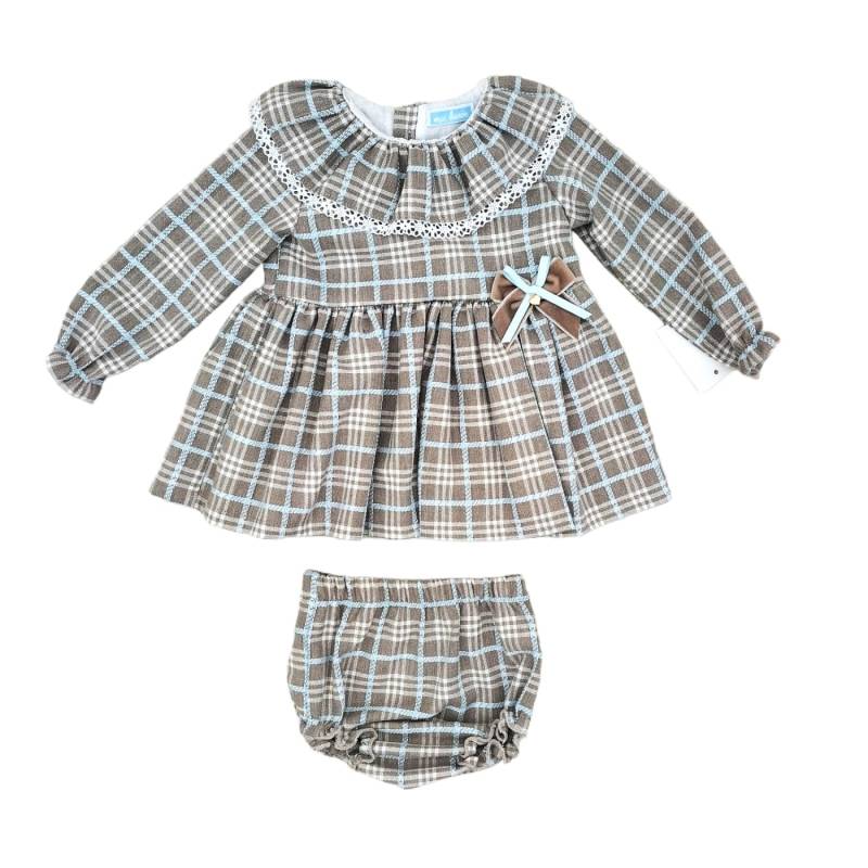 Schottenkleid für Mädchen mit Kulotten 3 und 12 Monate - 