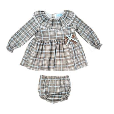 Girl's tartan dress with coulottes 3 and 12 months - 
