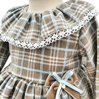 Schottenkleid für Mädchen mit Kulotten 3 und 12 Monate - 