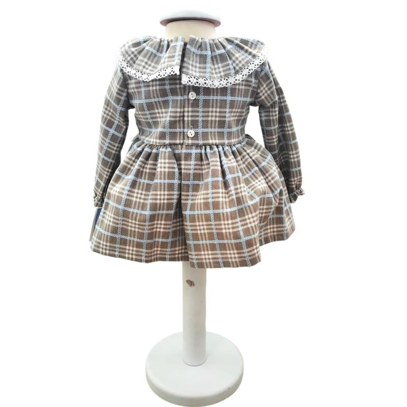 Girl's tartan dress with coulottes 3 and 12 months - 