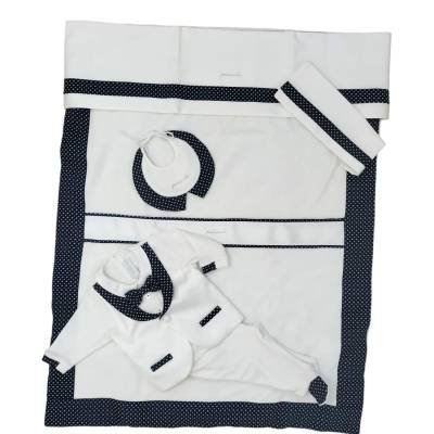 Fato de bebé recém-nascido Minù em chenille branco e azul - 
