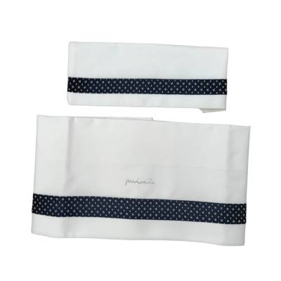 Fato de bebé recém-nascido Minù em chenille branco e azul - 