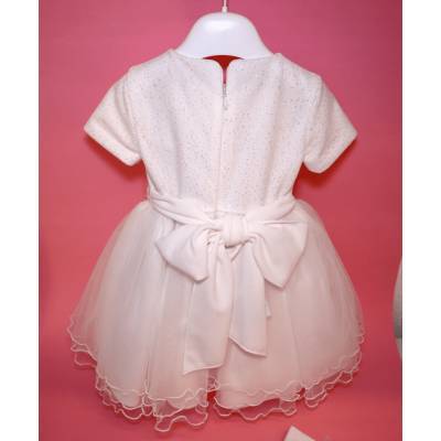 Vestido de cerimónia de batizado de menina com faixa 12 e 18 meses - 