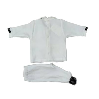 Ensemble pour nouveau-né Minù en chenille blanche et bleue - 