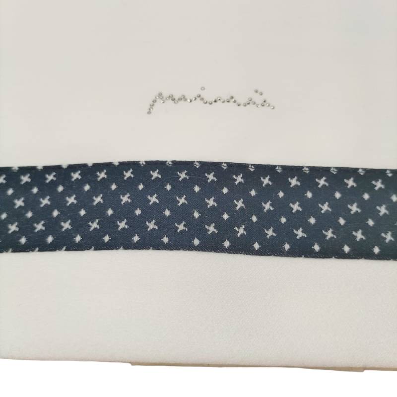 Fato de bebé recém-nascido Minù em chenille branco e azul - 