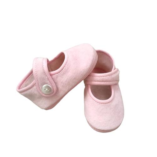 Chausson de berceau en velours rose pour bébé taille 17 - 