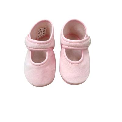 Pink velour baby soft cradle shoe size 17 - 