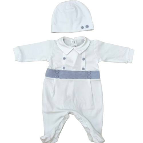 Tutina neonato 1 mese in cotone con cuffia - 