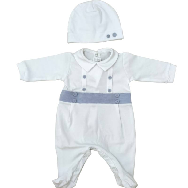 1 month cotton sleepsuit with cap - 