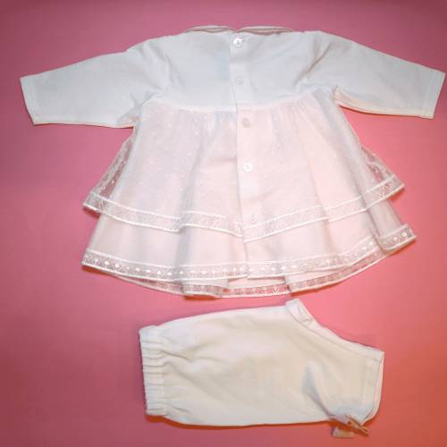 Elegante Baumwolle Baby Mädchen neugeborenen Set mit Spitze Abdeckung Größe 1 Monat Minù -  2