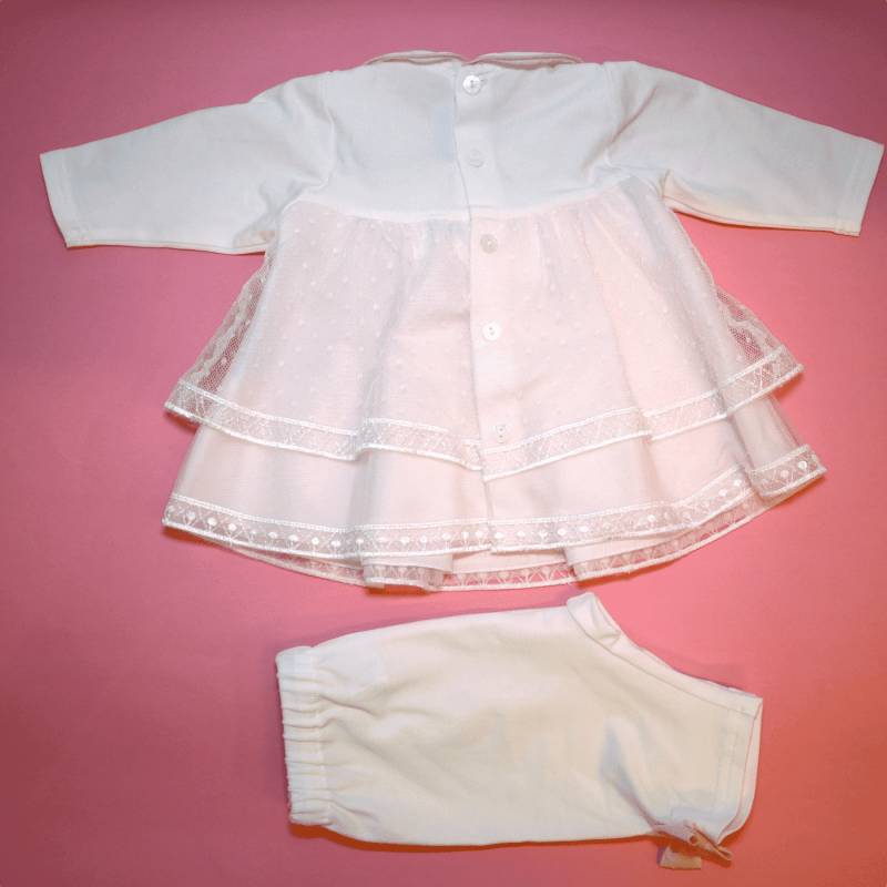 Elegant cotton baby girl newborn set with lace cover size 1 month Minù - 