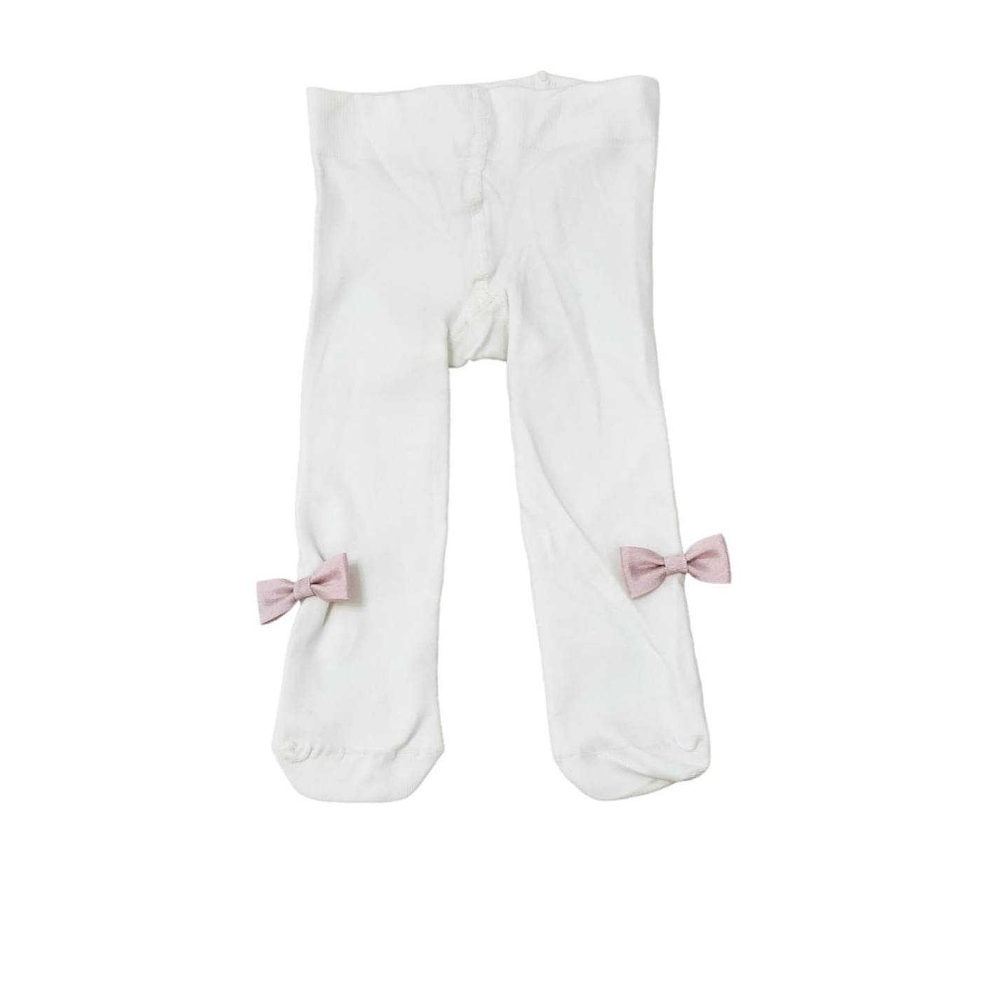 Collant in lycra neonata bambina 0/3 mesi eleganti panna Minù fiocchi