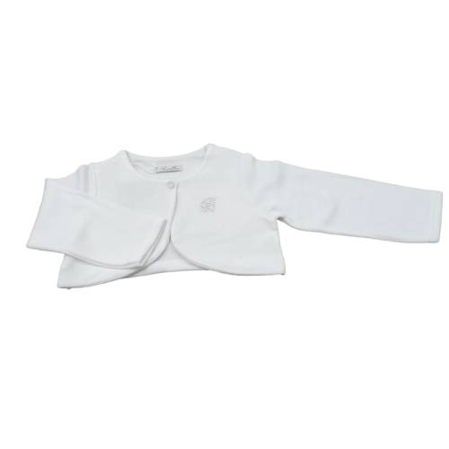 Bolero für Mädchen aus warmer Baumwolle Barcellino milchweiß 9/12/18 Monate - 