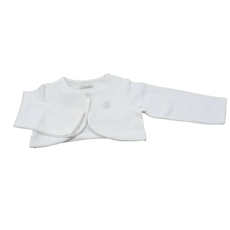 Ropa de abrigo para bebé niña - Bolero cálido de algodón para niña Barcellino blanco leche 9/12/18 meses - Vendita Abbig