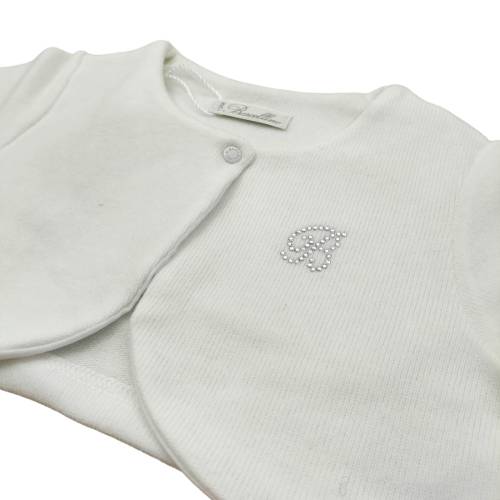 Girl's warm cotton bolero Barcellino milk white 9/12/18 months -  2