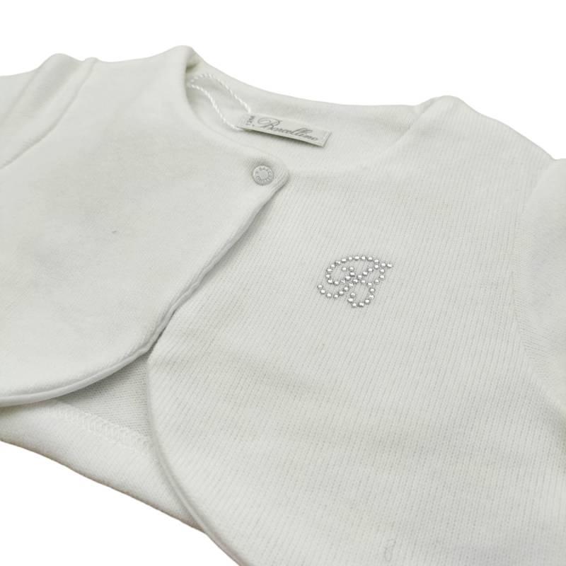 Boléro chaud en coton pour fille Barcellino blanc laiteux 9/12/18 mois - 