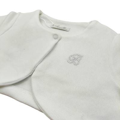 Bolero für Mädchen aus warmer Baumwolle Barcellino milchweiß 9/12/18 Monate - 
