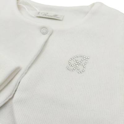 Bolerino caldo cotone bambina Barcellino bianco latte 9/12/18 mesi - 