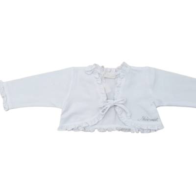 Cache-nez en jersey de coton 1 et 3 mois blanc Ninnaoh - 
