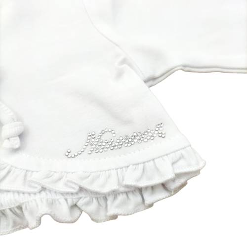 Cache-nez en jersey de coton 1 et 3 mois blanc Ninnaoh -  2