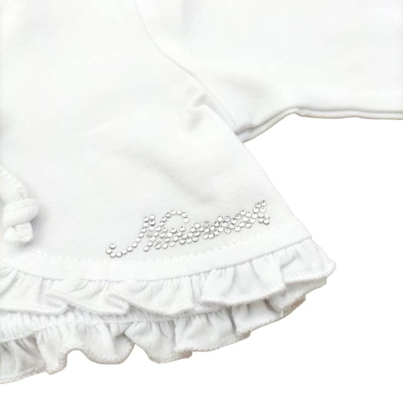 Encogimiento de hombros de punto de algodón 1 y 3 meses blanco Ninnaoh - 