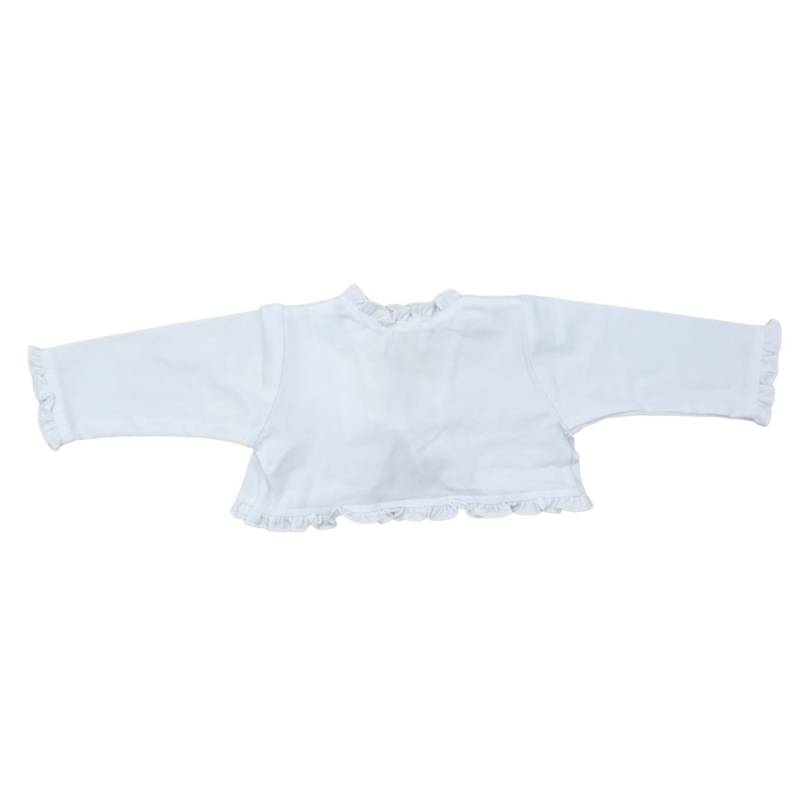 Encogimiento de hombros de punto de algodón 1 y 3 meses blanco Ninnaoh - 