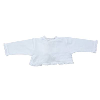Camisola em malha de algodão 1 e 3 meses branca Ninnaoh - 