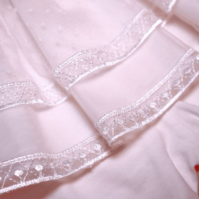 Elegante conjunto de algodón para recién nacido niña con funda de encaje talla 1 mes Minù - 