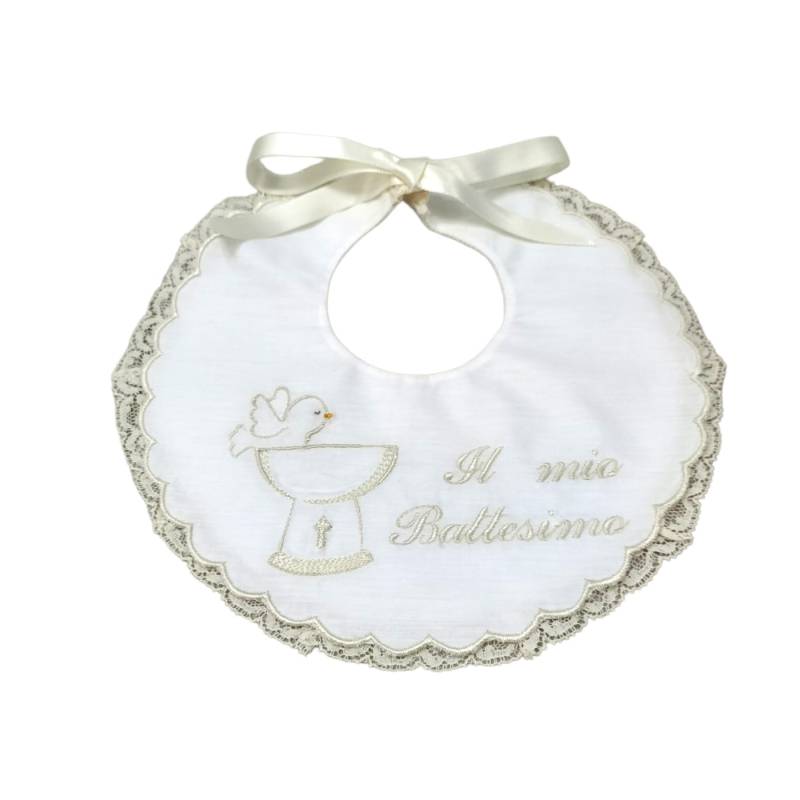 Baptismal blouse with bib and handkerchief - 