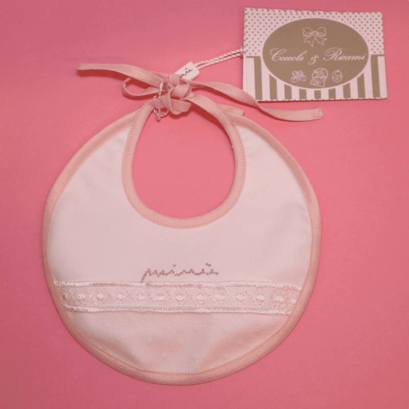 Coordinato nascita in cotone bambina elegante con merletto coprifasce misura 1 mese Minù - 