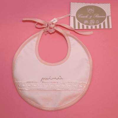 Coordinato nascita in cotone bambina elegante con merletto coprifasce misura 1 mese Minù - 