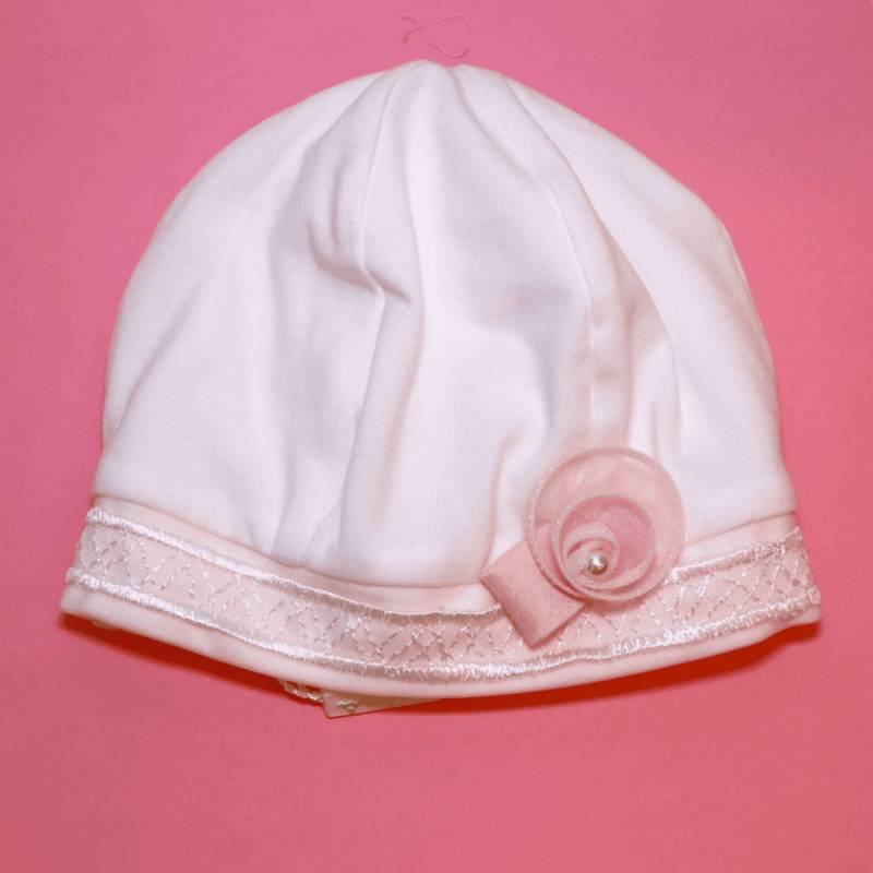 Coordinato nascita in cotone bambina elegante con merletto coprifasce misura 1 mese Minù - 