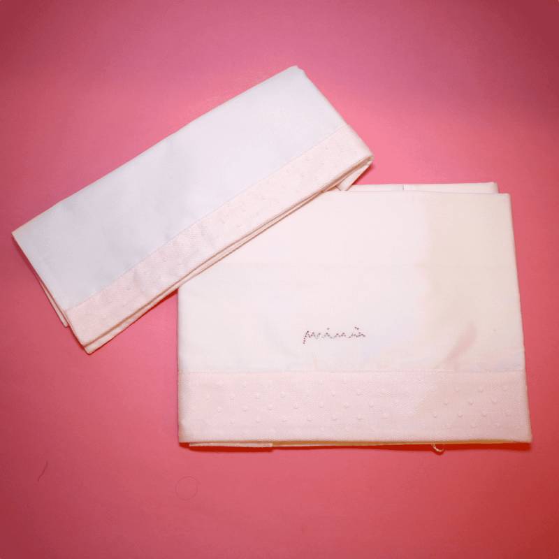 Coordinato nascita in cotone bambina elegante con merletto coprifasce misura 1 mese Minù - 