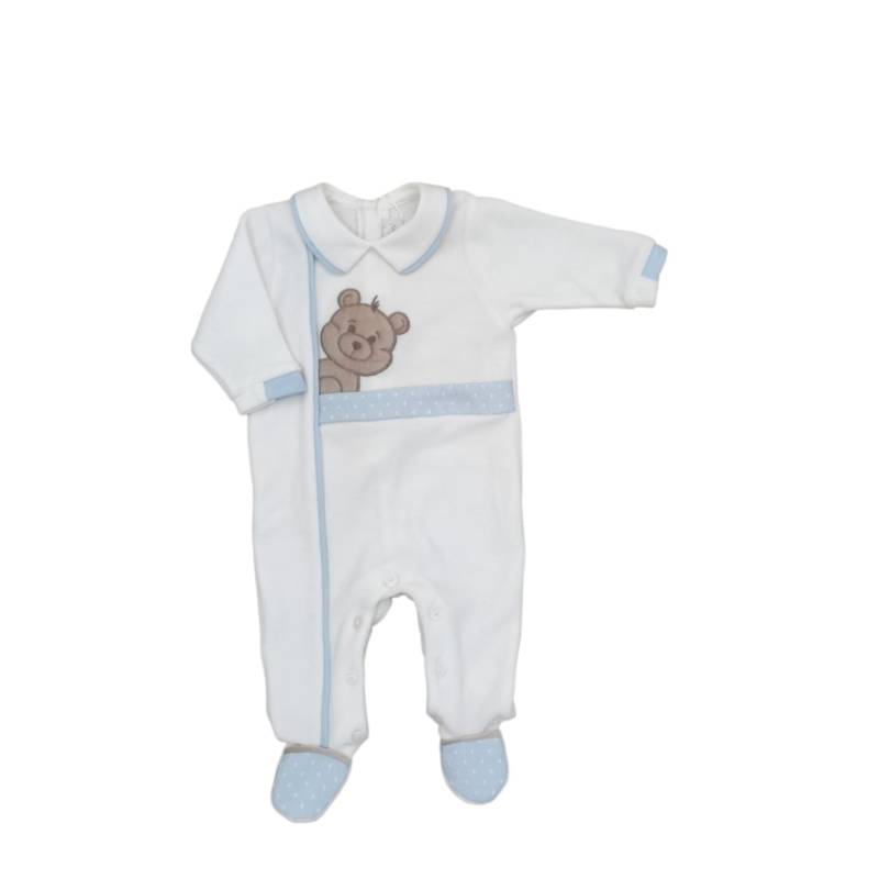 Newborn baby chenille sleepsuit Minù 1 month - 