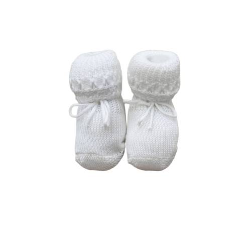 Scarpina bianca neonato in cotone - 