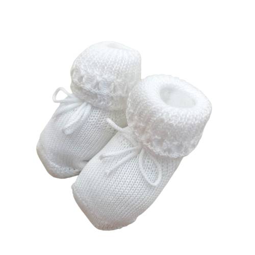 Chinelo de algodão branco para bebé -  2