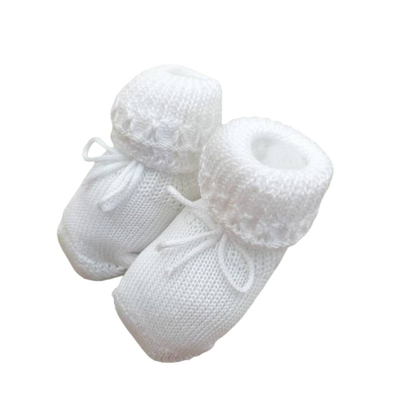 Chausson en coton blanc pour bébé - 