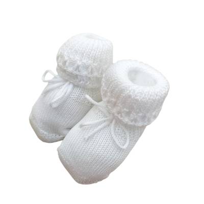 White baby cotton slipper - 