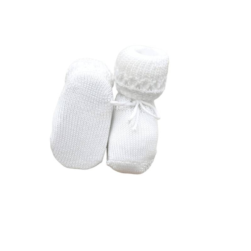 Chausson en coton blanc pour bébé - 