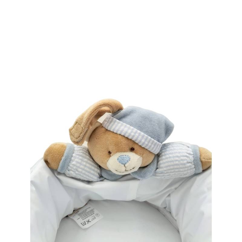 Bestickbarer kunststoffbeschichteter Babykorb mit Teddybär - 