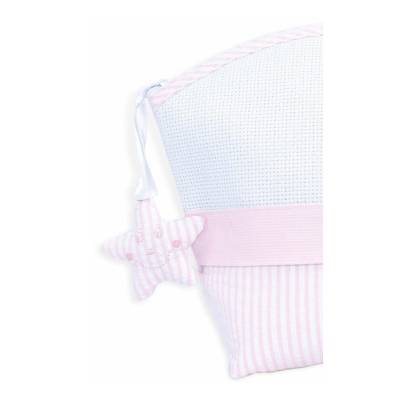 Baby pink cross-stitch embroiderable clutch bag - 