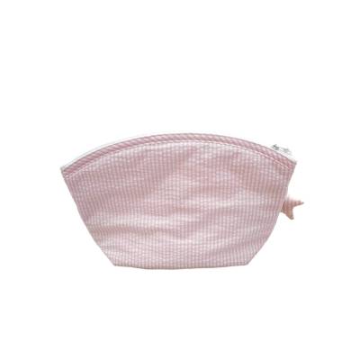 Baby pink cross-stitch embroiderable clutch bag - 