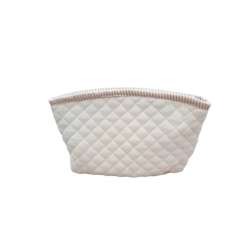 Cream newborn baby everything pouch with teddy bear - 