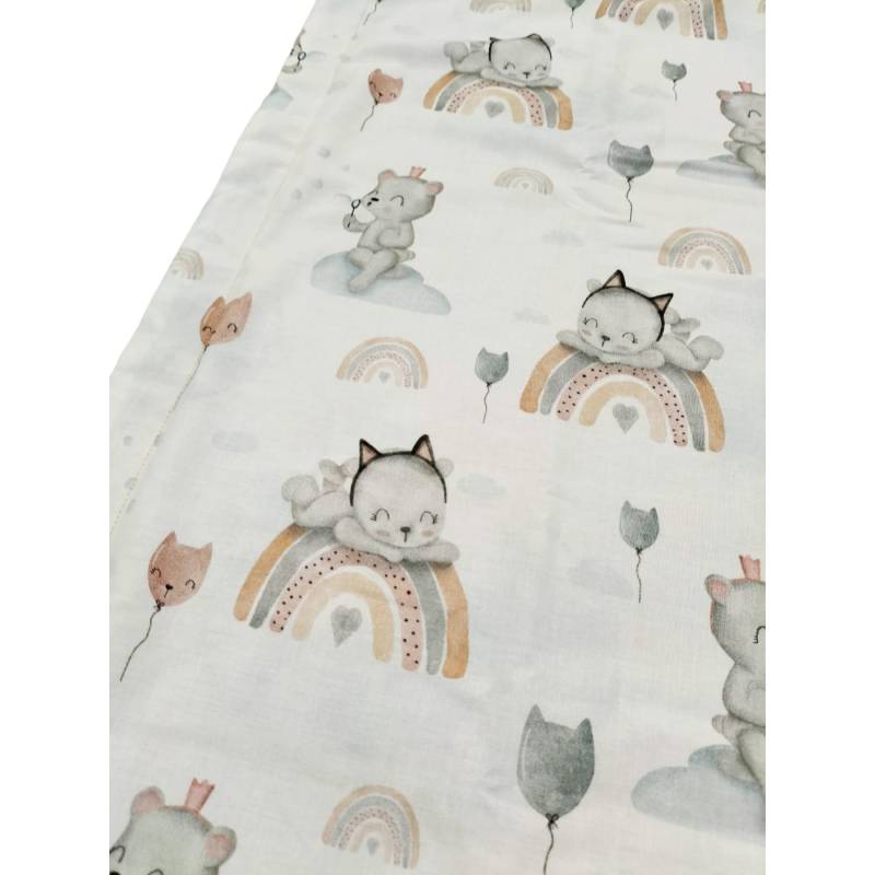 Couverture en éponge et coton à motifs neutres - 