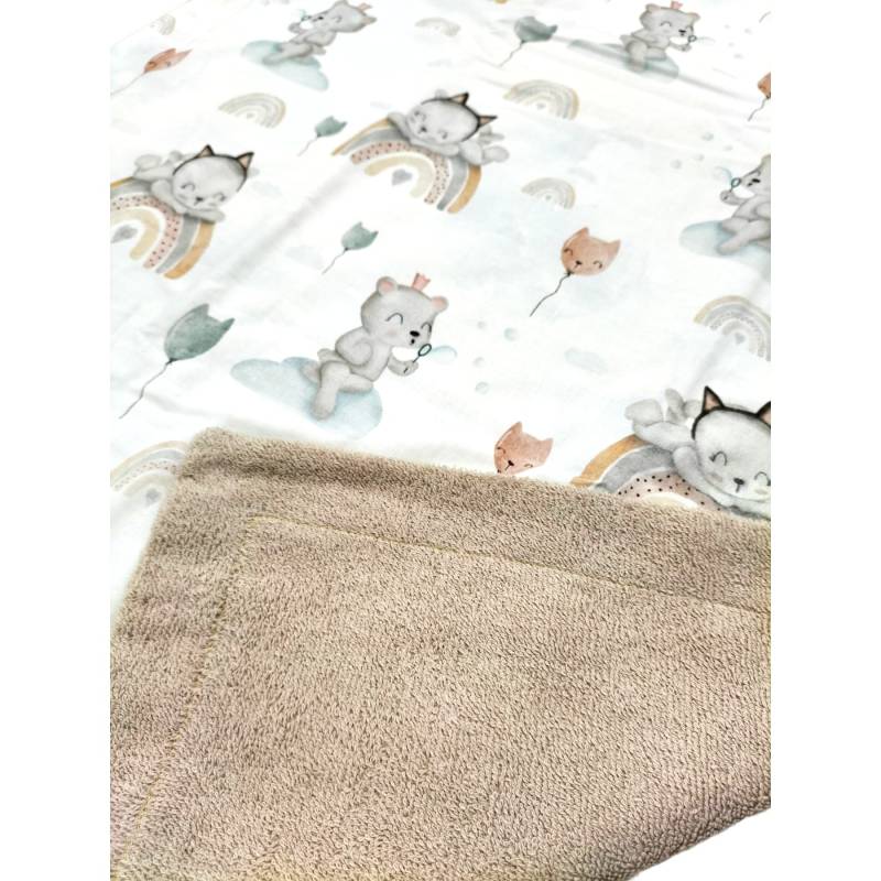 Couverture en éponge et coton à motifs neutres - 