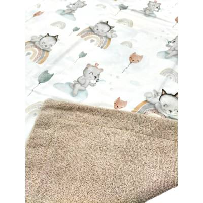 Couverture en éponge et coton à motifs neutres - 