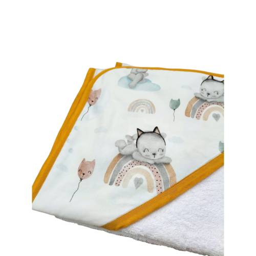 Unisex white terry baby bathrobe -  2
