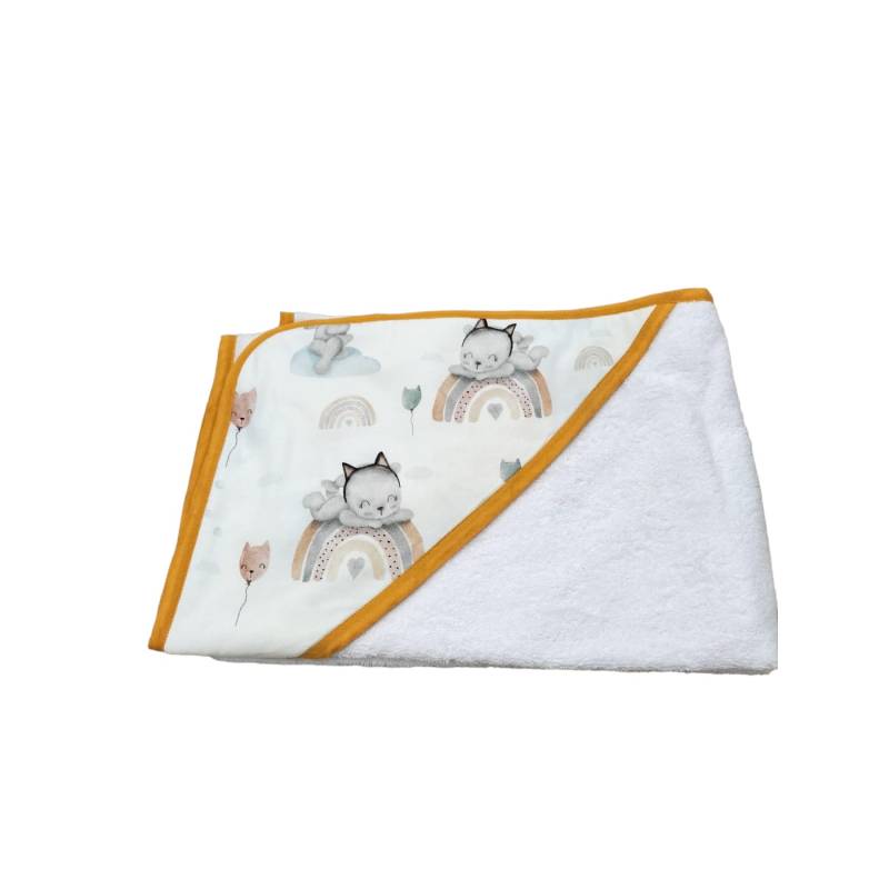 Unisex white terry baby bathrobe - 